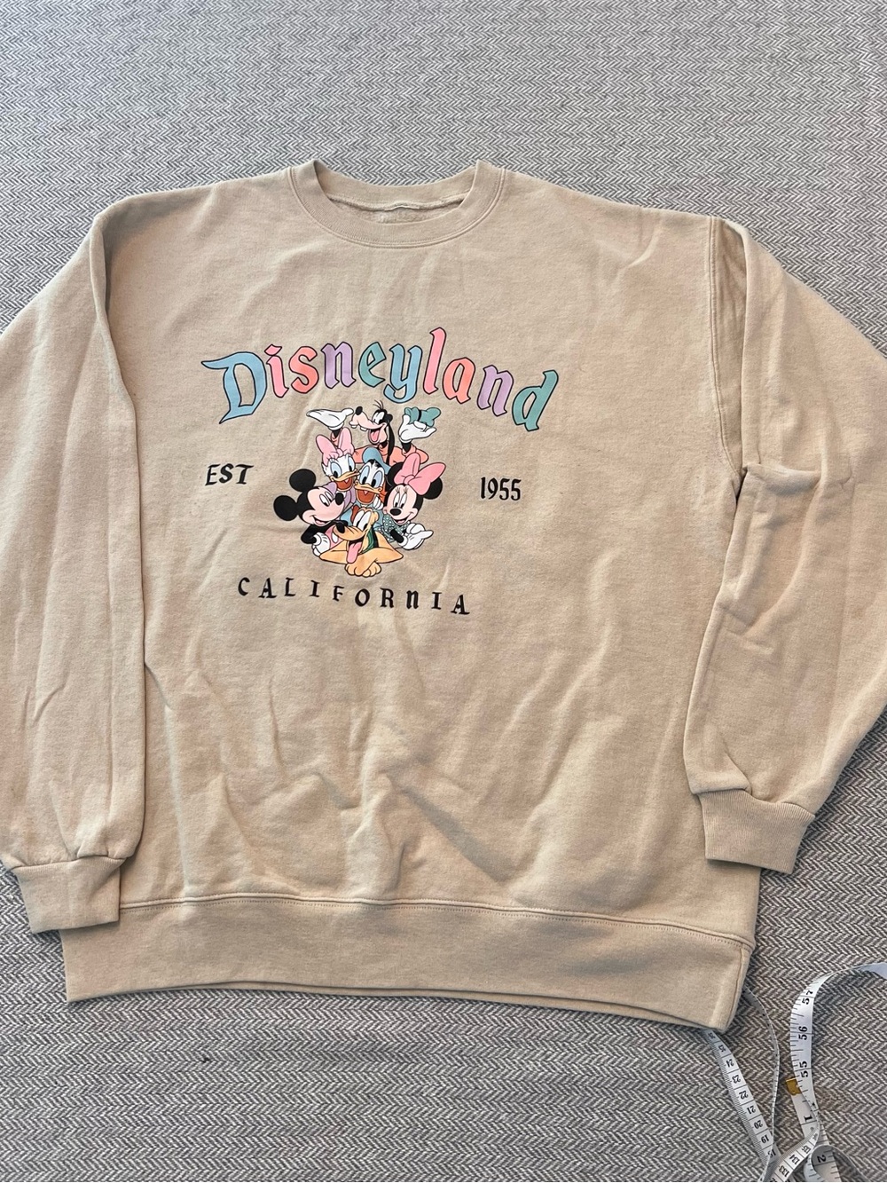 Disneyland California Beige Crewneck Sweatshirt